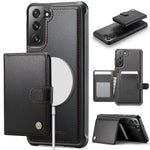 JEEHOOD For Samsung Galaxy S22 5G Case  J09 RFID Blocking Card Holder Leather Back Phone Cover Magnetic Case
