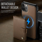 JEEHOOD Til iPhone 11 Pro Cover J09 RFID Blokerende Kortholder Læder Bagcover Kompatibel med MagSafe