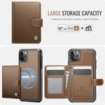 JEEHOOD For iPhone 11 Pro Max Case  J09 RFID Blocking Card Holder Leather Back Phone Cover Compatible with MagSafe