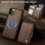 JEEHOOD For iPhone 11 Pro Max Case  J09 RFID Blocking Card Holder Leather Back Phone Cover Compatible with MagSafe