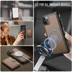 JEEHOOD For iPhone 11 Pro Max Case  J09 RFID Blocking Card Holder Leather Back Phone Cover Compatible with MagSafe