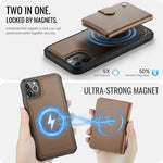 JEEHOOD For iPhone 11 Pro Max Case  J09 RFID Blocking Card Holder Leather Back Phone Cover Compatible with MagSafe