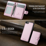 JEEHOOD For iPhone 8 4.7 inch / iPhone SE (2020) / iPhone SE (2022) / iPhone 7 4.7 inch Case  J09 RFID Blocking Card Holder Leather Back Phone Cover Compatible with MagSafe