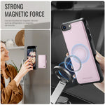 JEEHOOD For iPhone 8 4.7 inch / iPhone SE (2020) / iPhone SE (2022) / iPhone 7 4.7 inch Case  J09 RFID Blocking Card Holder Leather Back Phone Cover Compatible with MagSafe