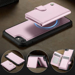 JEEHOOD For iPhone 8 4.7 inch / iPhone SE (2020) / iPhone SE (2022) / iPhone 7 4.7 inch Case  J09 RFID Blocking Card Holder Leather Back Phone Cover Compatible with MagSafe