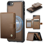 JEEHOOD For iPhone 8 4.7 inch / iPhone SE (2020) / iPhone SE (2022) / iPhone 7 4.7 inch Case  J09 RFID Blocking Card Holder Leather Back Phone Cover Compatible with MagSafe
