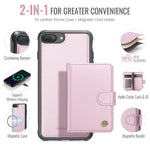 JEEHOOD For iPhone 8 Plus 5.5 inch / iPhone 7 Plus 5.5 inch Case J09 RFID Blocking Card Holder Leather Back Phone Cover Compatible with MagSafe