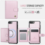 JEEHOOD For iPhone 8 Plus 5.5 inch / iPhone 7 Plus 5.5 inch Case J09 RFID Blocking Card Holder Leather Back Phone Cover Compatible with MagSafe