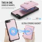 JEEHOOD For iPhone 8 Plus 5.5 inch / iPhone 7 Plus 5.5 inch Case J09 RFID Blocking Card Holder Leather Back Phone Cover Compatible with MagSafe