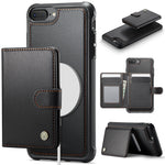 JEEHOOD For iPhone 8 Plus 5.5 inch / iPhone 7 Plus 5.5 inch Case J09 RFID Blocking Card Holder Leather Back Phone Cover Compatible with MagSafe