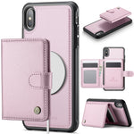 JEEHOOD For iPhone XS Max 6.5 inch Case  J09 RFID Blocking Card Holder Leather Back Phone Cover Compatible with MagSafe