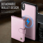 JEEHOOD For iPhone XS Max 6.5 inch Case  J09 RFID Blocking Card Holder Leather Back Phone Cover Compatible with MagSafe