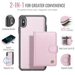 JEEHOOD For iPhone XS Max 6.5 inch Case  J09 RFID Blocking Card Holder Leather Back Phone Cover Compatible with MagSafe
