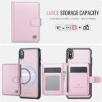 JEEHOOD For iPhone XS Max 6.5 inch Case  J09 RFID Blocking Card Holder Leather Back Phone Cover Compatible with MagSafe