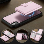 JEEHOOD For iPhone XS Max 6.5 inch Case  J09 RFID Blocking Card Holder Leather Back Phone Cover Compatible with MagSafe