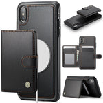 JEEHOOD For iPhone XS Max 6.5 inch Case  J09 RFID Blocking Card Holder Leather Back Phone Cover Compatible with MagSafe