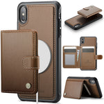 JEEHOOD For iPhone XS Max 6.5 inch Case  J09 RFID Blocking Card Holder Leather Back Phone Cover Compatible with MagSafe