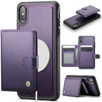 JEEHOOD For iPhone XS Max 6.5 inch Case  J09 RFID Blocking Card Holder Leather Back Phone Cover Compatible with MagSafe