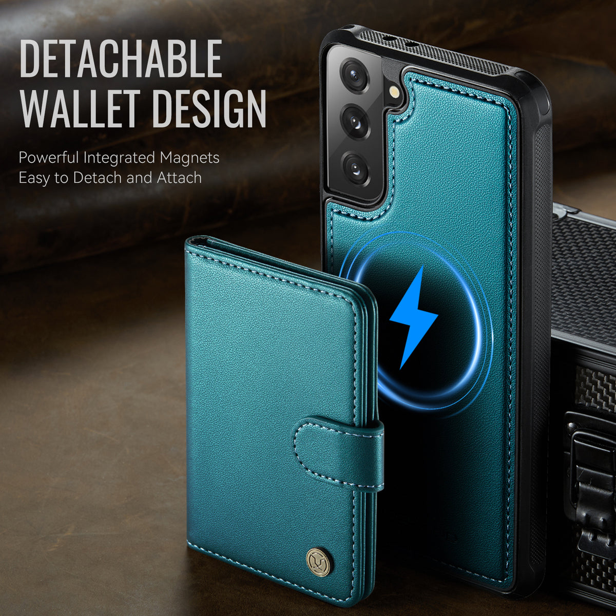 JEEHOOD For Samsung Galaxy S21+ 5G Case  J09 RFID Blocking Card Holder Leather Back Phone Cover Magnetic Case