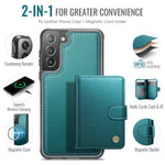 JEEHOOD For Samsung Galaxy S21+ 5G Case  J09 RFID Blocking Card Holder Leather Back Phone Cover Magnetic Case