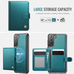 JEEHOOD For Samsung Galaxy S21+ 5G Case  J09 RFID Blocking Card Holder Leather Back Phone Cover Magnetic Case