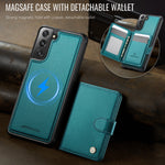 JEEHOOD For Samsung Galaxy S21+ 5G Case  J09 RFID Blocking Card Holder Leather Back Phone Cover Magnetic Case