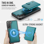 JEEHOOD For Samsung Galaxy S21+ 5G Case  J09 RFID Blocking Card Holder Leather Back Phone Cover Magnetic Case