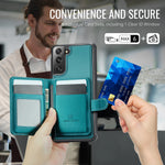 JEEHOOD For Samsung Galaxy S21+ 5G Case  J09 RFID Blocking Card Holder Leather Back Phone Cover Magnetic Case