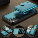 JEEHOOD For Samsung Galaxy S21+ 5G Case  J09 RFID Blocking Card Holder Leather Back Phone Cover Magnetic Case