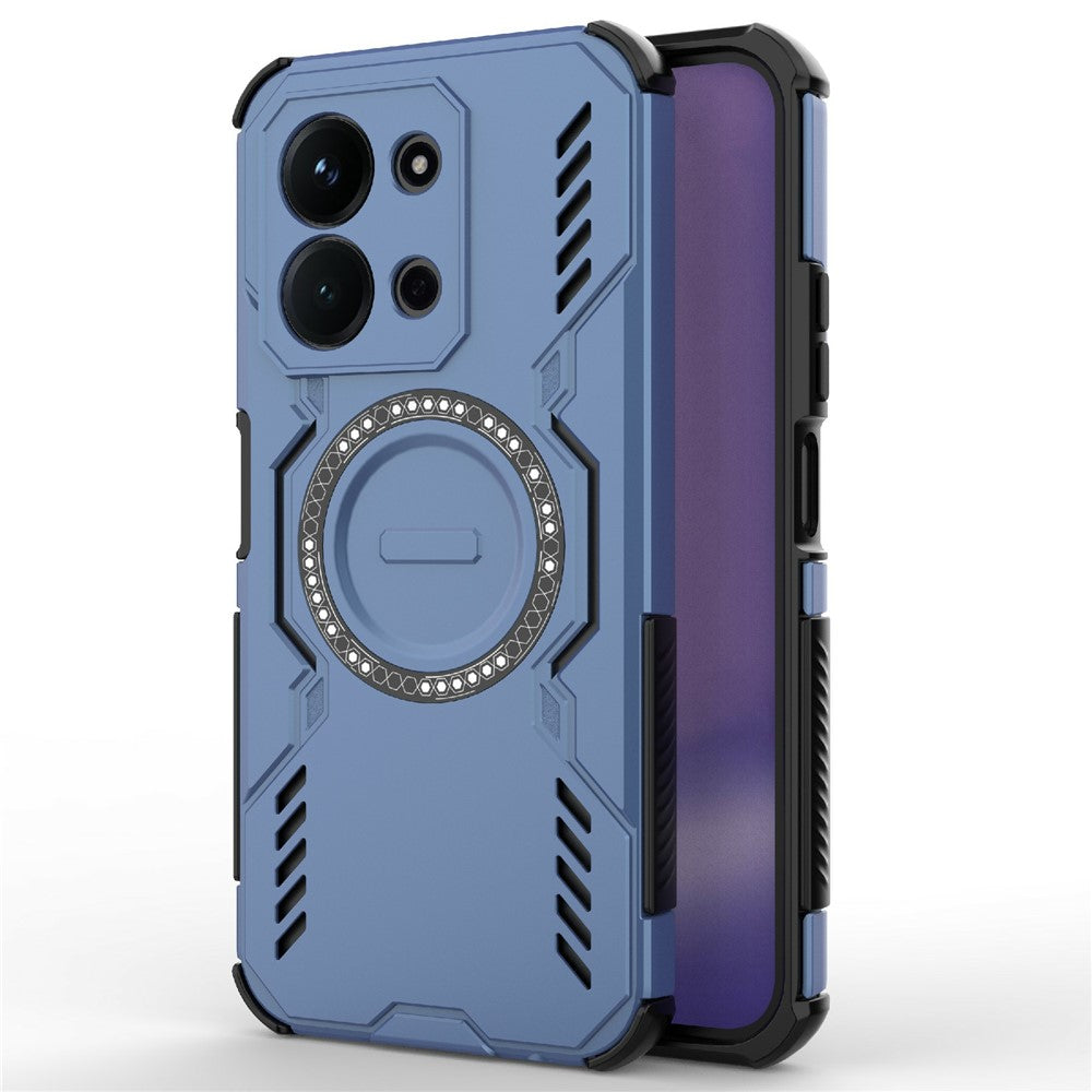 For Xiaomi Redmi 15C 4G (Global) (171mm)  /  Poco C85 4G (171mm) Magnetic Case Butterfly Armor Hollow Heat Dissipation PC + TPU Phone Cover