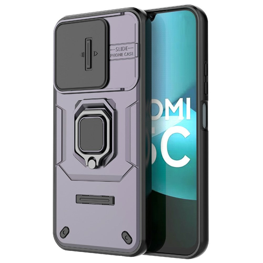 Phone Case For Xiaomi Redmi 15C 5G (EU) (173mm)  /  4G (EU) (173mm)  /  Poco C85 4G (173mm) PC + TPU Kickstand Protector with Lens Cover