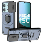 Phone Case For Xiaomi Redmi 15C 5G (EU) (173mm)  /  4G (EU) (173mm)  /  Poco C85 4G (173mm) PC + TPU Kickstand Protector with Lens Cover