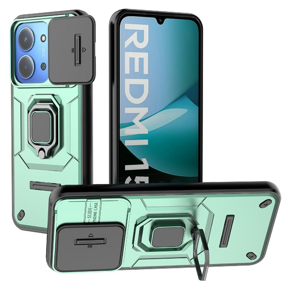 For Xiaomi Redmi 15C 4G (Global) (171mm)  /  Poco C85 4G (171mm) Case PC + TPU Kickstand Phone Protector with Lens Cover