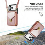 For iPhone 18 Pro Max / 17 Pro Max Case Zipper Wallet Leather + TPU Phone Cover with Strap