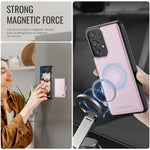 JEEHOOD För Samsung Galaxy A33 5G Skal J09 RFID-blockerande korthållare Läderbaksida Magnetiskt Mobilskal