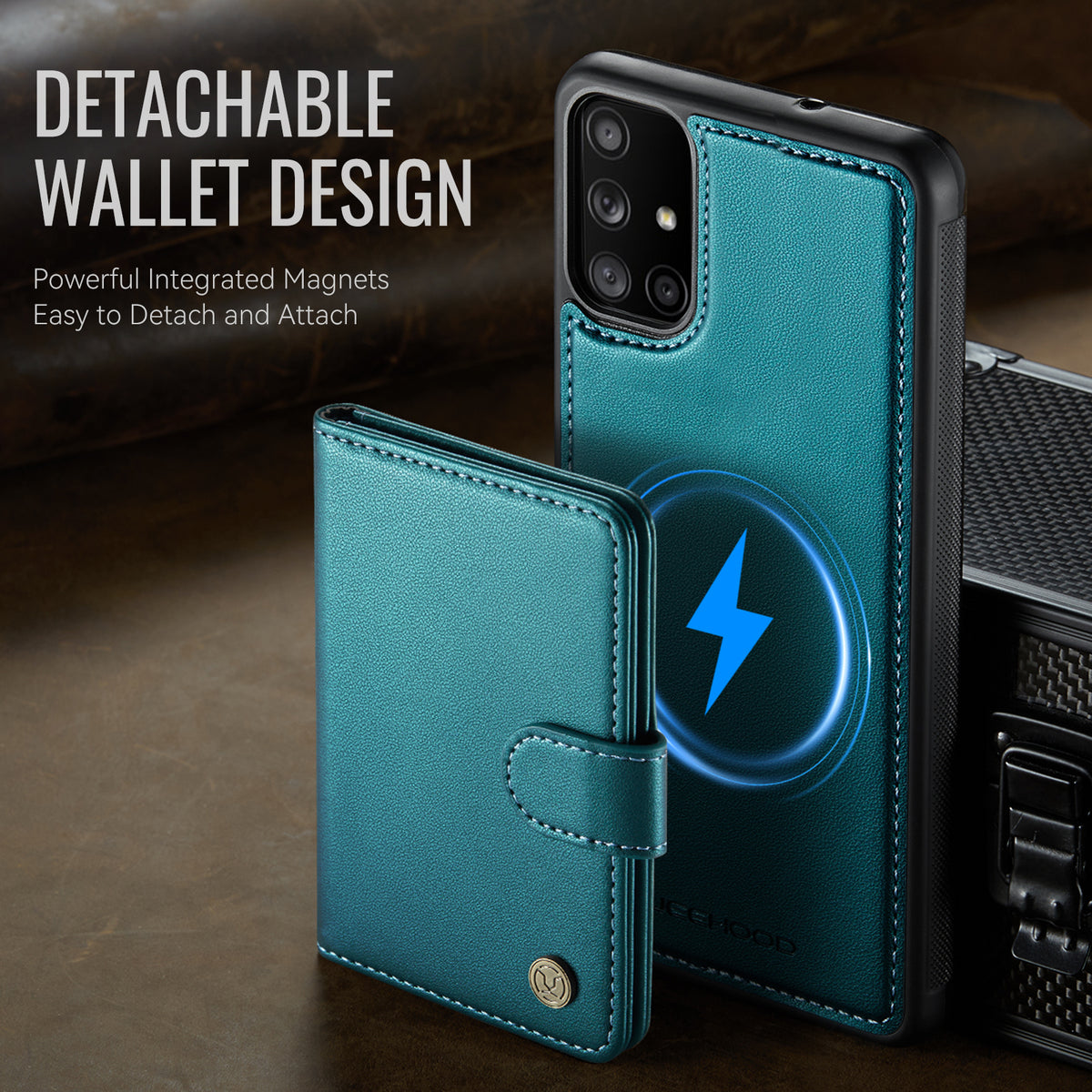 JEEHOOD For Samsung Galaxy A51 4G SM-A515 Case  J09 RFID Blocking Card Holder Leather Back Phone Cover Magnetic Case