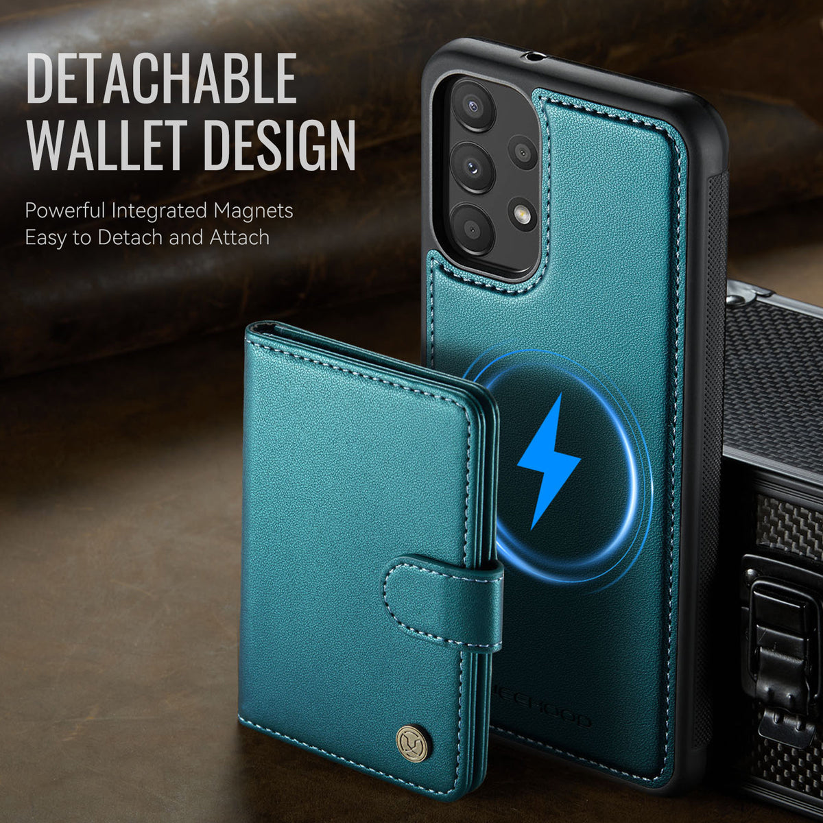 JEEHOOD For Samsung Galaxy A52 5G / Galaxy A52s 5G / Galaxy A52 4G Case J09 RFID Blocking Card Holder Leather Back Phone Cover Magnetic Case