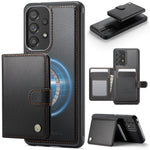 JEEHOOD For Samsung Galaxy A52 5G / Galaxy A52s 5G / Galaxy A52 4G Case J09 RFID Blocking Card Holder Leather Back Phone Cover Magnetic Case