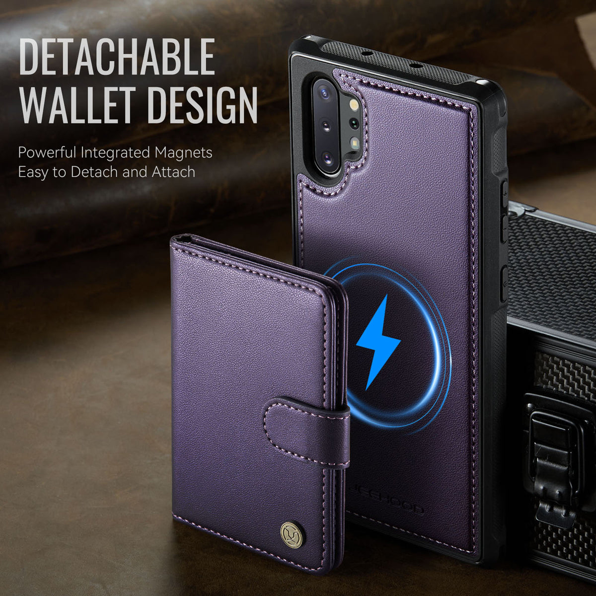 JEEHOOD Til Samsung Galaxy Note10+ 4G Cover J09 RFID Blokerende Kortholder Læder Bagcover Magnetisk Cover