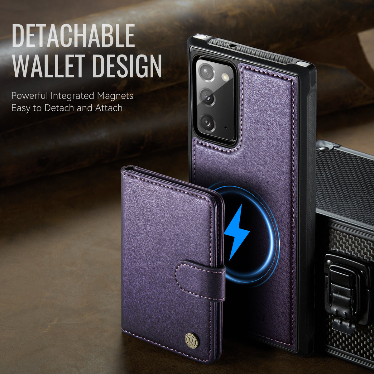 JEEHOOD For Samsung Galaxy Note20 Case  J09 RFID Blocking Card Holder Leather Back Phone Cover Magnetic Case