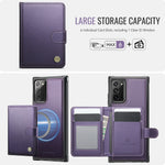 JEEHOOD For Samsung Galaxy Note20 Case  J09 RFID Blocking Card Holder Leather Back Phone Cover Magnetic Case