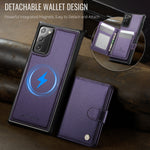 JEEHOOD For Samsung Galaxy Note20 Case  J09 RFID Blocking Card Holder Leather Back Phone Cover Magnetic Case