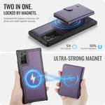 JEEHOOD For Samsung Galaxy Note20 Case  J09 RFID Blocking Card Holder Leather Back Phone Cover Magnetic Case