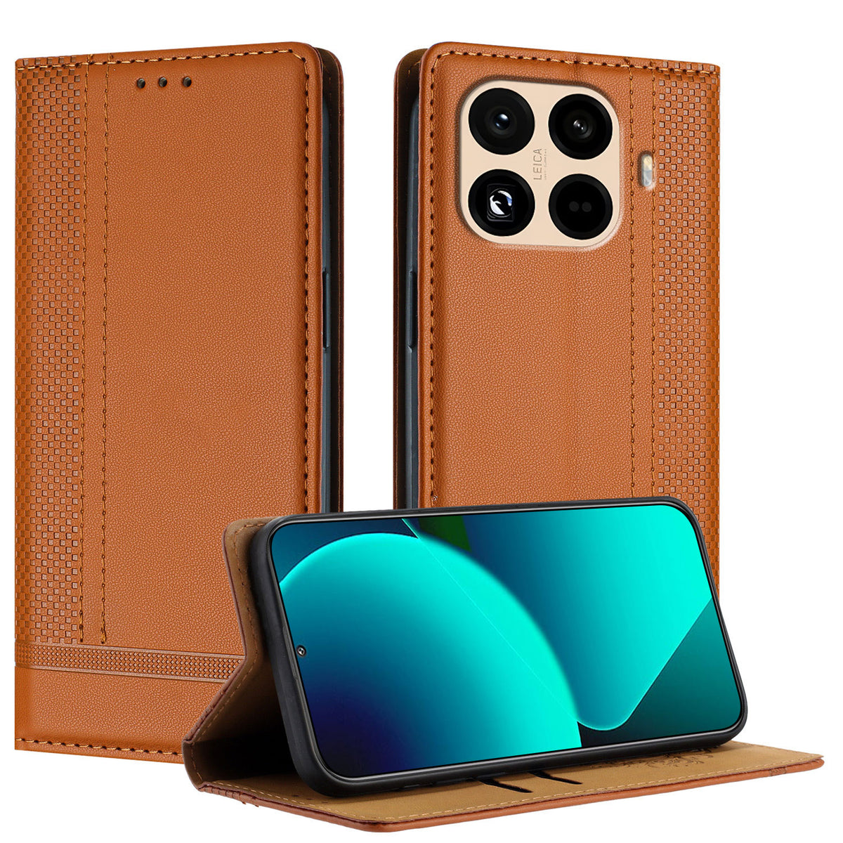 For Xiaomi 15T Pro Case L-Shaped Grid Pattern Leather Stand Phone Cover with Card Slots