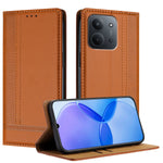 For Xiaomi Redmi 15C 5G (EU) (173mm) / Xiaomi Redmi 15C 4G (EU) (173mm) Case L-Shaped Grid Pattern Leather Stand Phone Cover with Card Slots