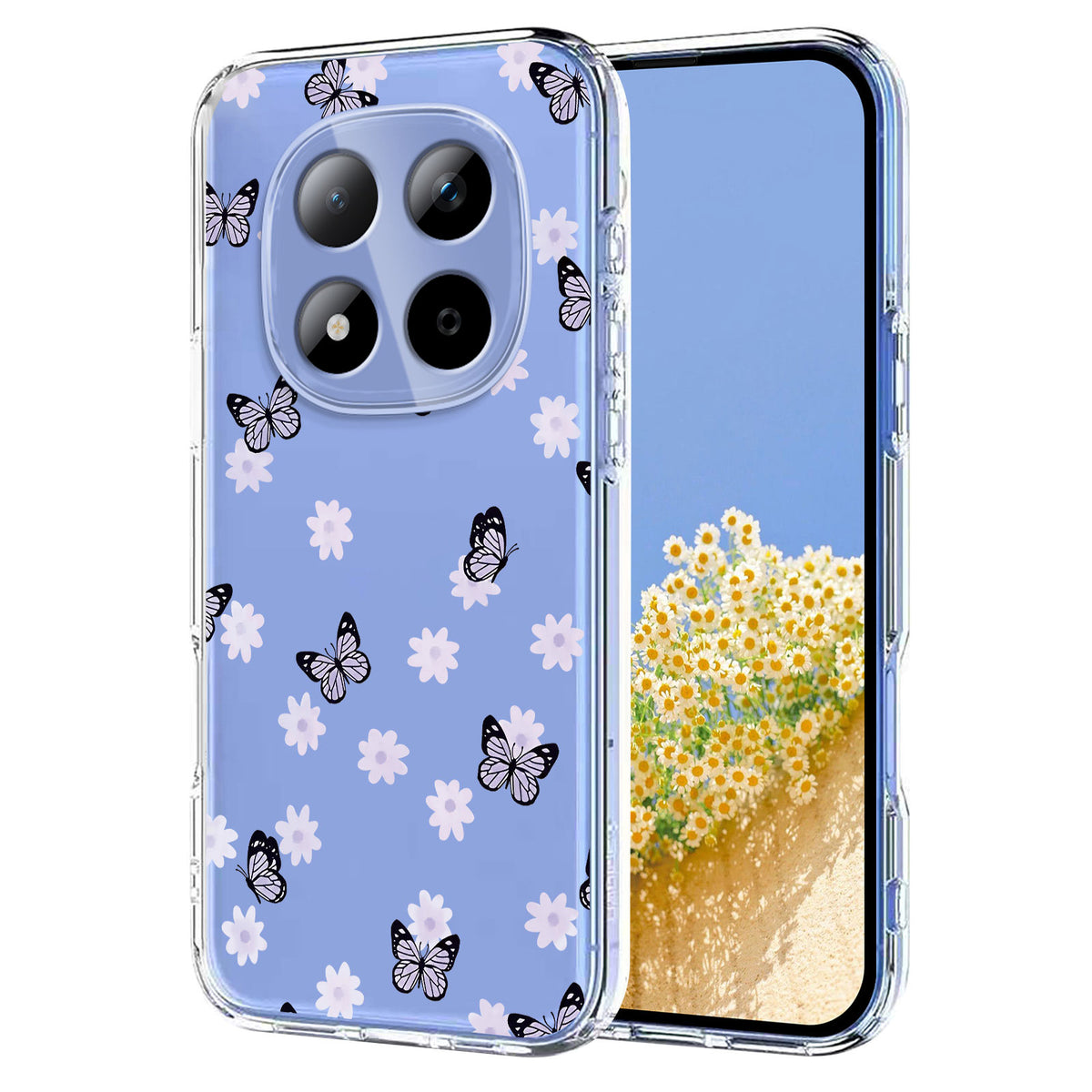 For Xiaomi Redmi Note 15 Pro 5G (Global) Case Butterfly Floral Pattern Printing TPU Phone Back Cover