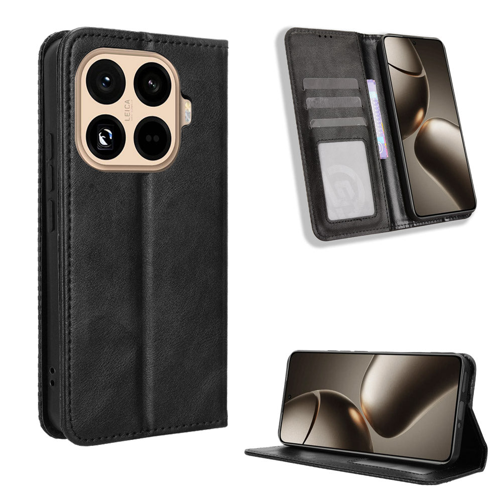 For Xiaomi 15T Pro Leather Case Wallet Stand Retro Texture Phone Cover