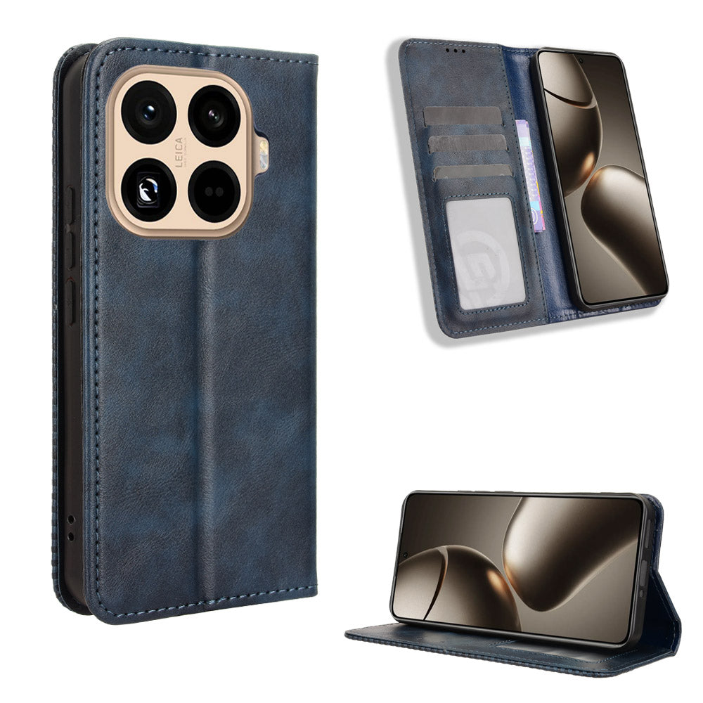 For Xiaomi 15T Pro Leather Case Wallet Stand Retro Texture Phone Cover