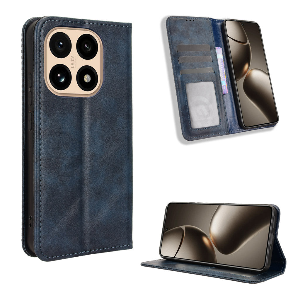For Xiaomi 15T Leather Case Wallet Stand Retro Texture Phone Cover