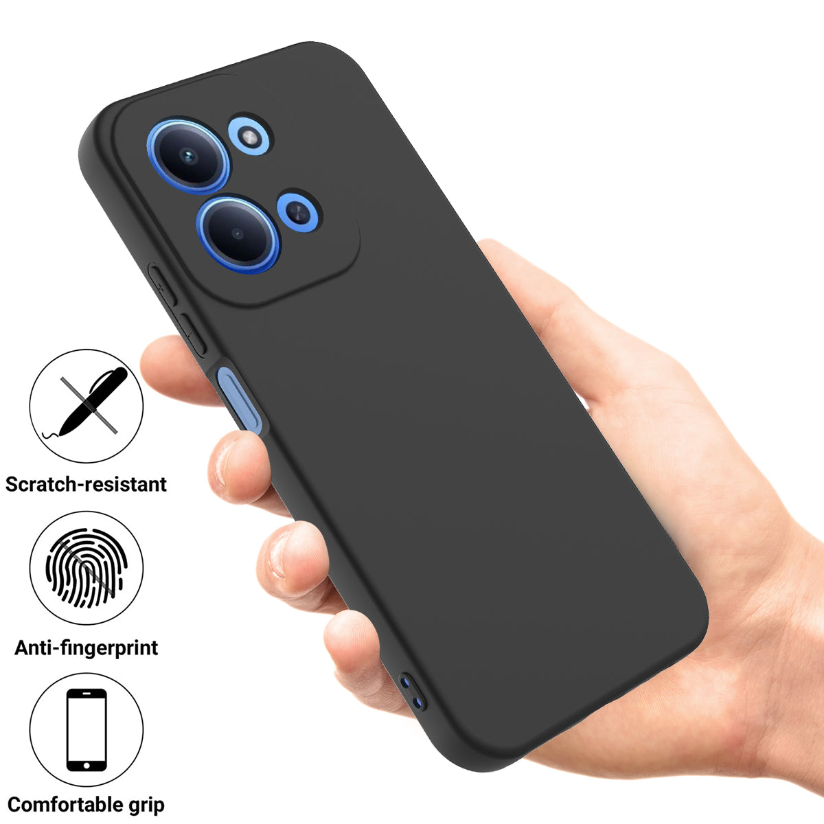 Xiaomi Redmi 15C 4G (Global) (171 mm) / 15C 5G (Global) (171 mm) / Poco C85 4G (171 mm) Flytande silikonskal, mobilbaksida med handrem